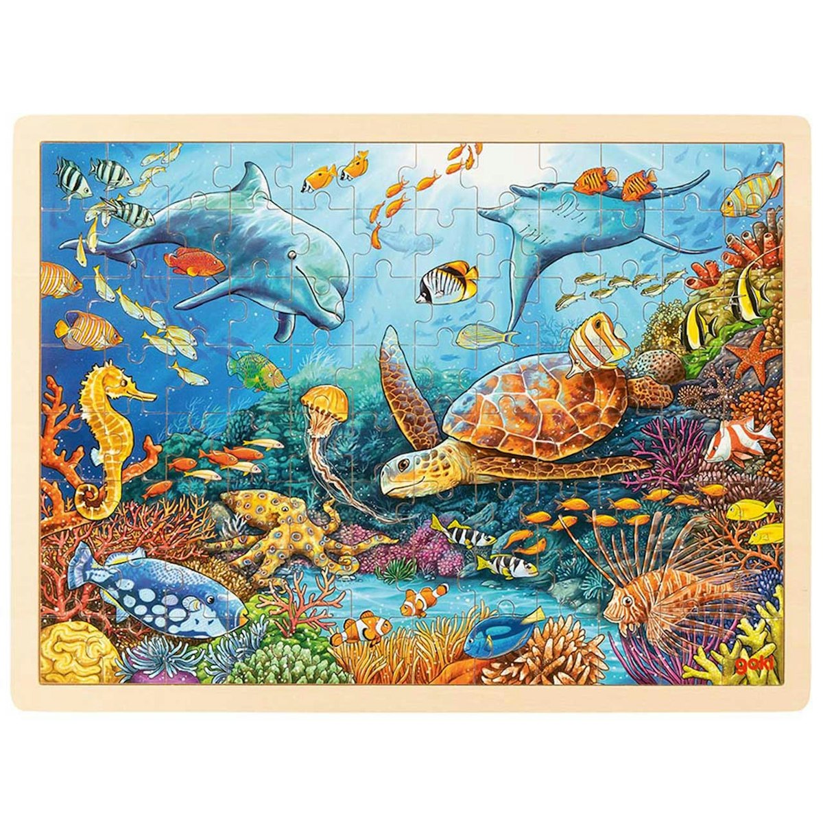 Holzpuzzle Riff mit Rahmen – 96-tlg. Holzpuzzle Riff mit Rahmen – 96-tlg.