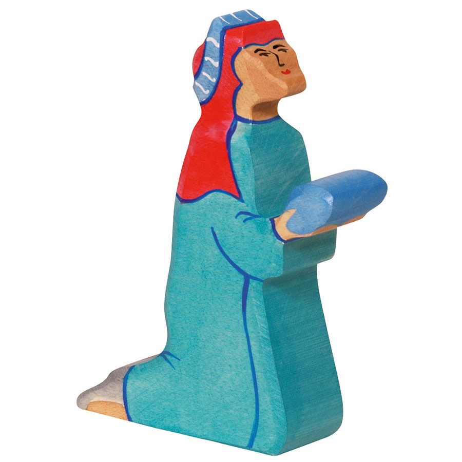 Holztiger Balthasar kniend Holzfigur Holztiger Balthasar kniend Holzfigur