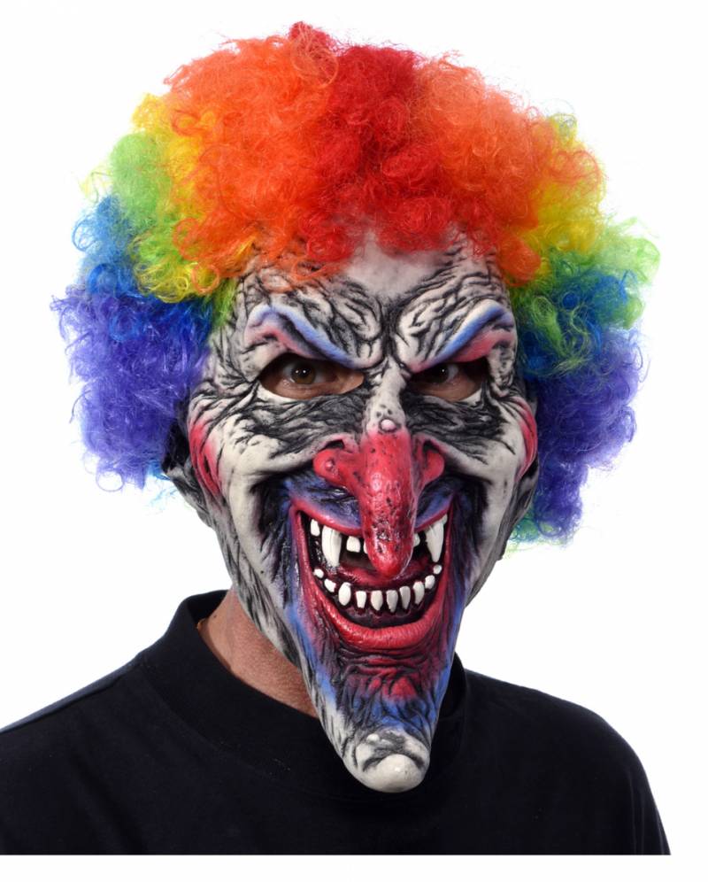 Horror Clown Maske mit Rainbow Afro