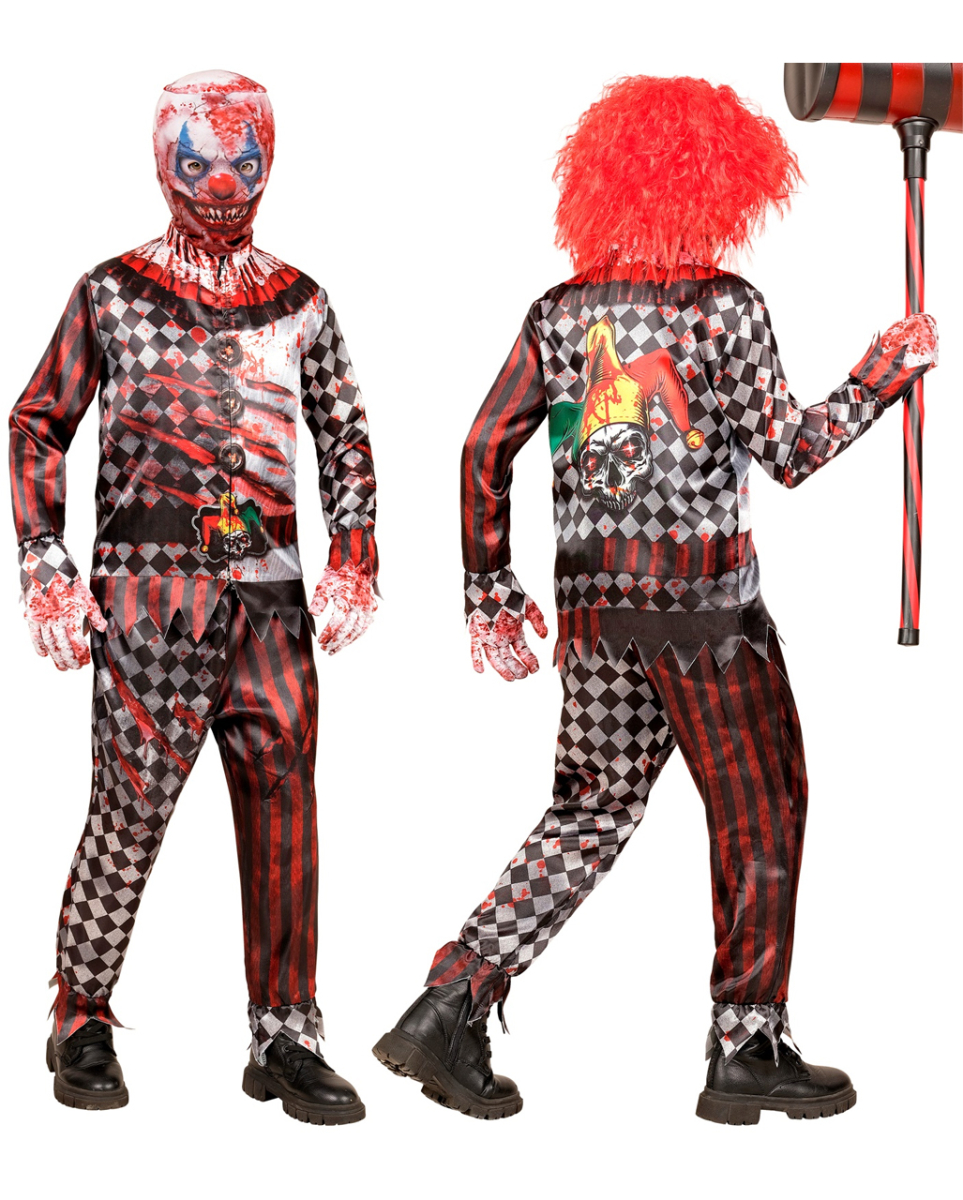Horror Clown Sofortkostüm für Kinder mit Maske & Handschuhe Horror Clown Sofortkostüm für Kinder mit Maske & Handschuhe
