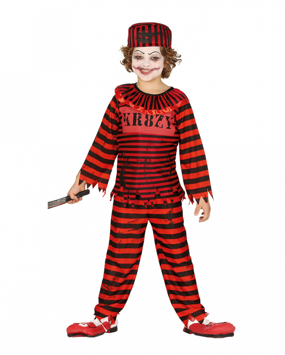 Horror Sträflings Clown Kinderkostüm M Horror Sträflings Clown Kinderkostüm M