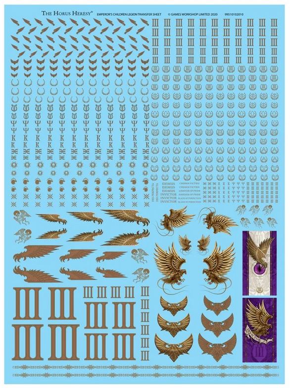 Horus Heresy Emperor's Children Transfer Sheet Decals Games Workshop Forgeworld