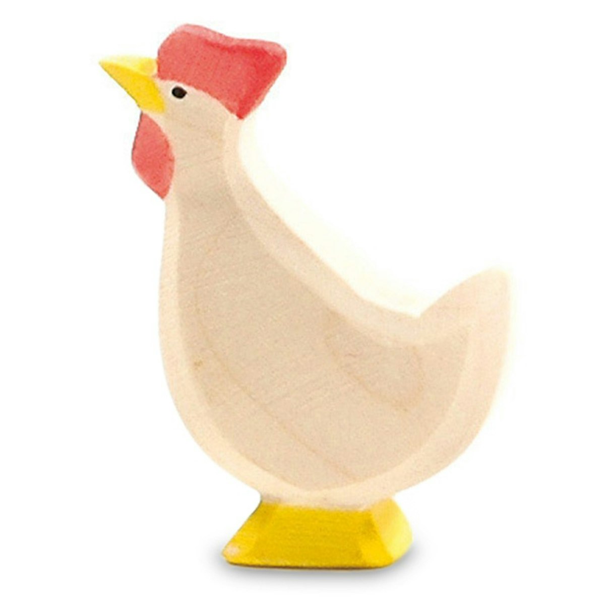 Huhn weiss nach oben schauend Holzfigur 6 cm hoch Huhn weiss nach oben schauend Holzfigur 6 cm hoch