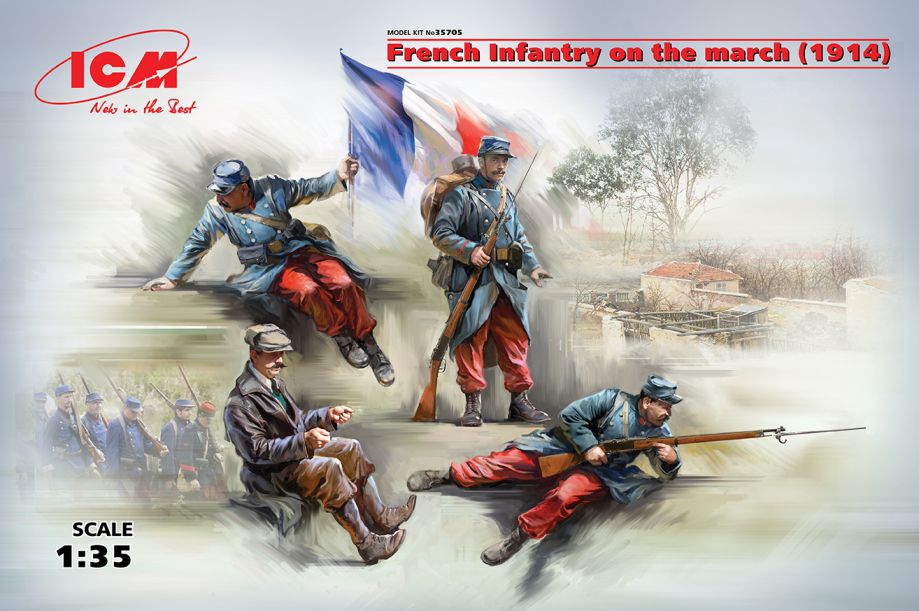 ICM WWI French Infantry on the march (1914) 1:35 Figures Miniatures Franzosen