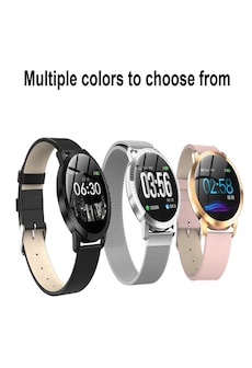 IP67 Waterproof Smart Watch Fitness Tracker Heart Rate Blood Pressure Monitor Tempered Mirror Sliver Silver