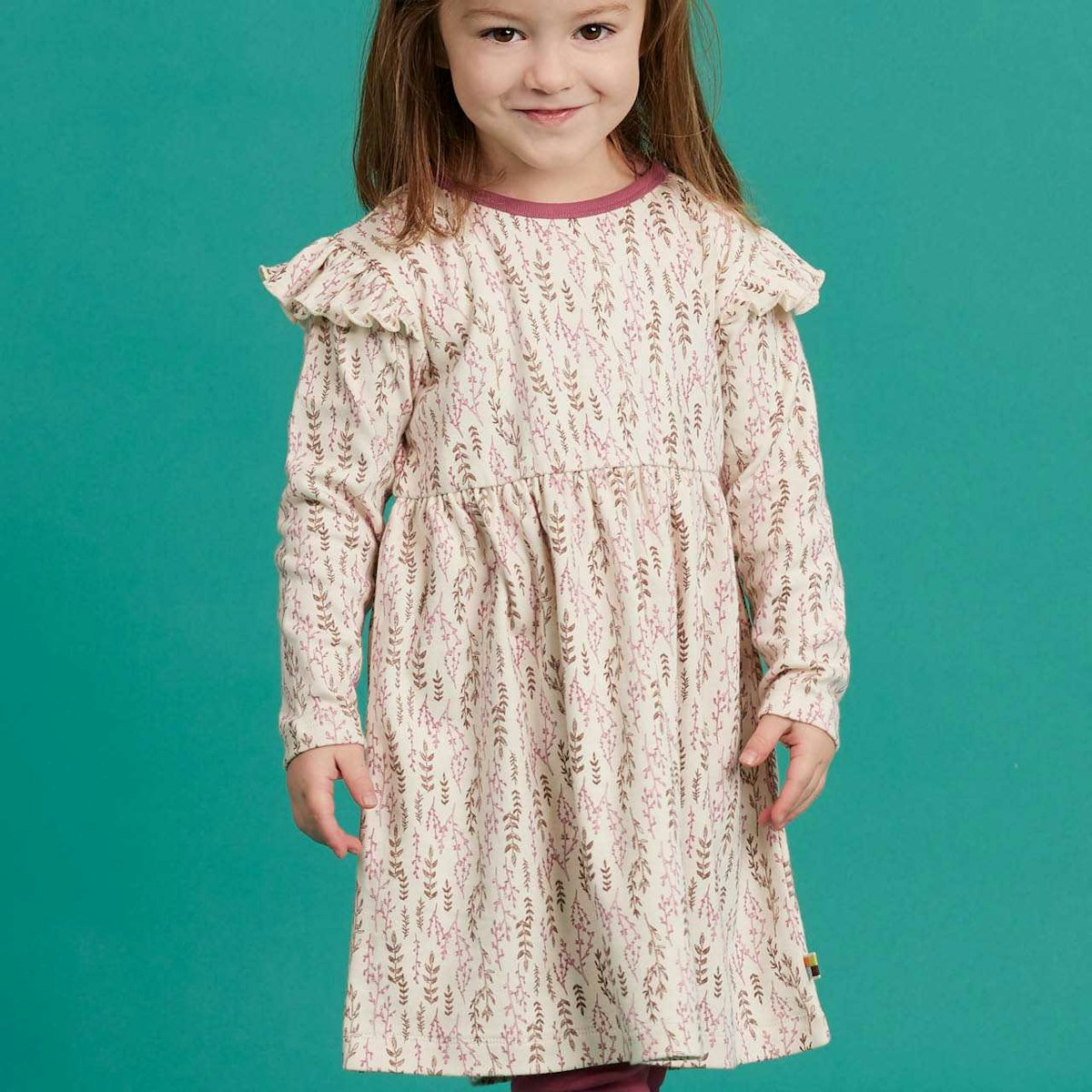 Interlock Langarmkleid creme gemustert 110/116 Interlock Langarmkleid creme gemustert 110/116