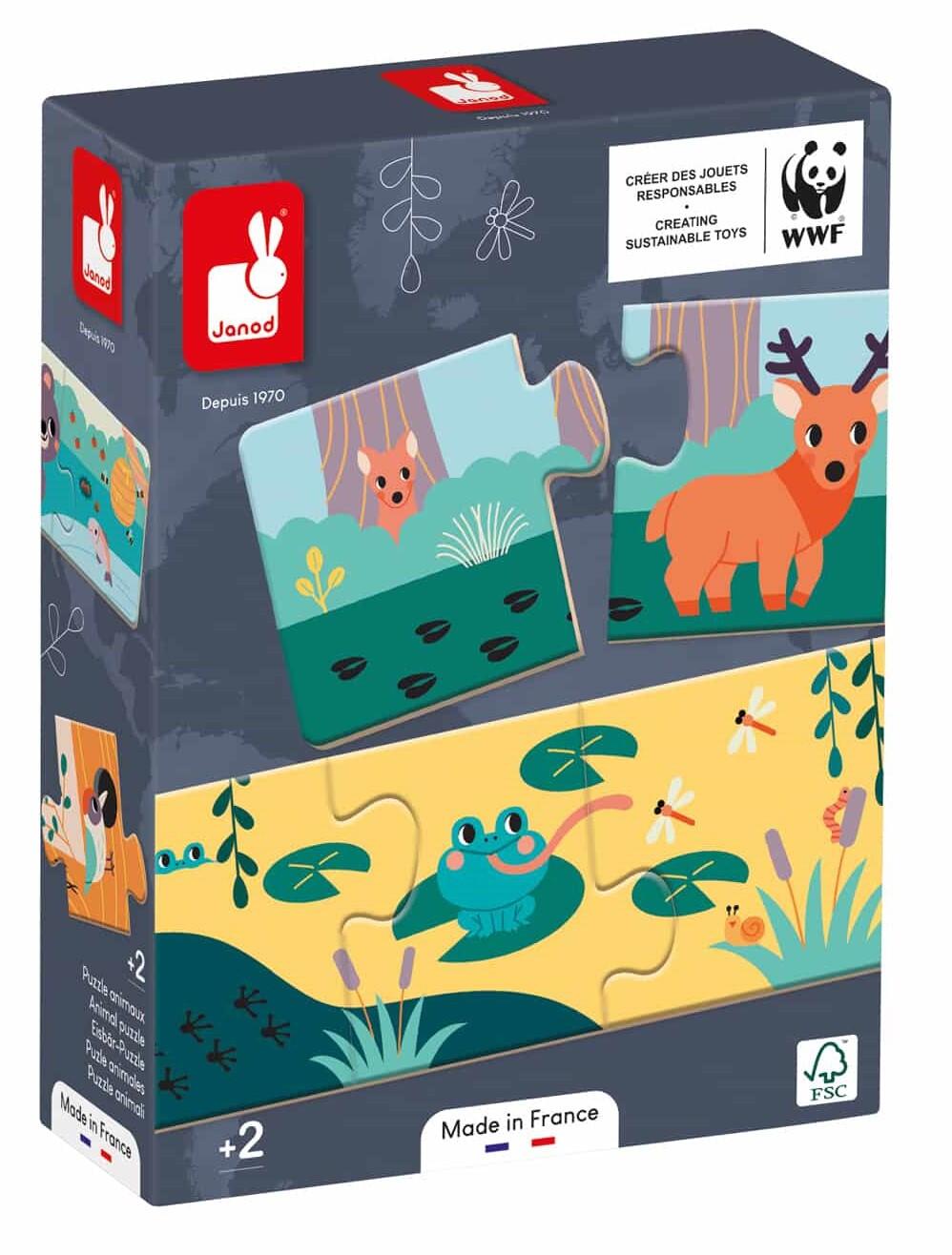 Janod - Puzzle Tierspuren / 10 in 1 / 30 Teile Janod - Puzzle Tierspuren / 10 in 1 / 30 Teile