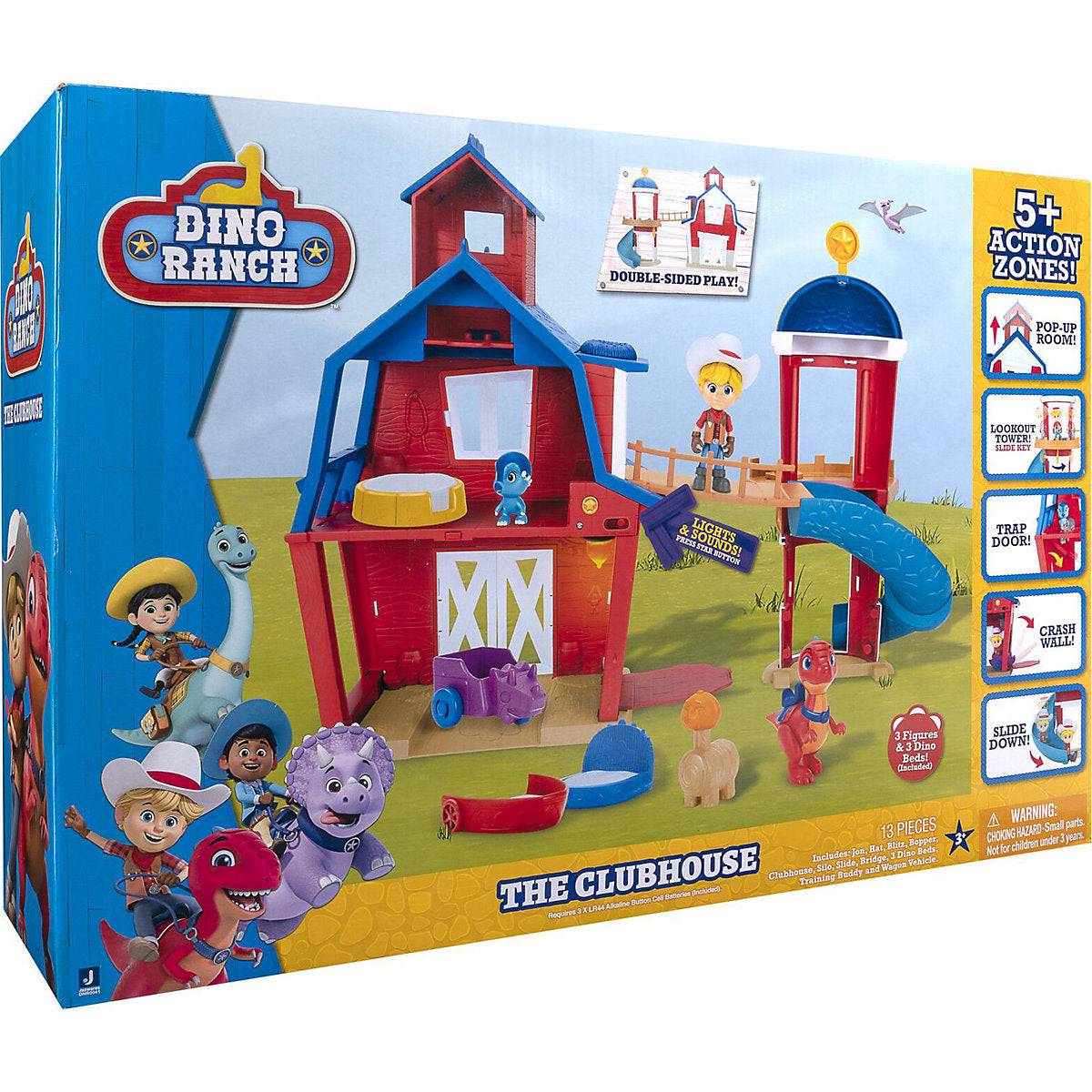 Jazwares - DNR0123 - Dino Ranch - Spielset mit Licht, Sound, Figuren und Zubehör, Clubhaus