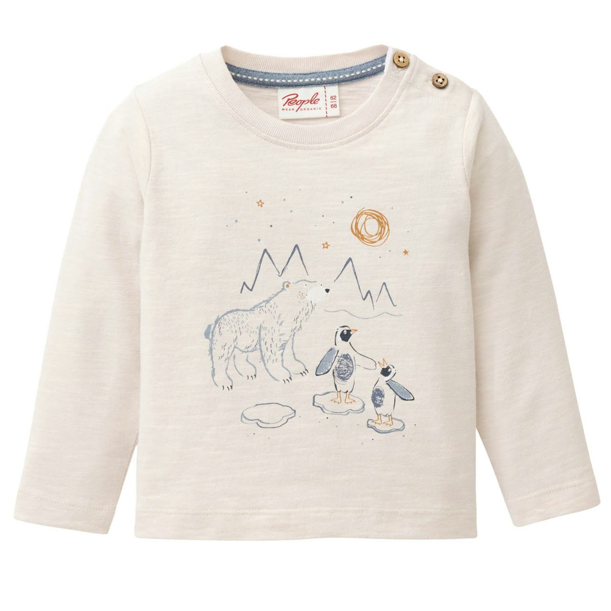 Jersey Langarmshirt Eisbär und Pinguine grau 86/92 Jersey Langarmshirt Eisbär und Pinguine grau 86/92