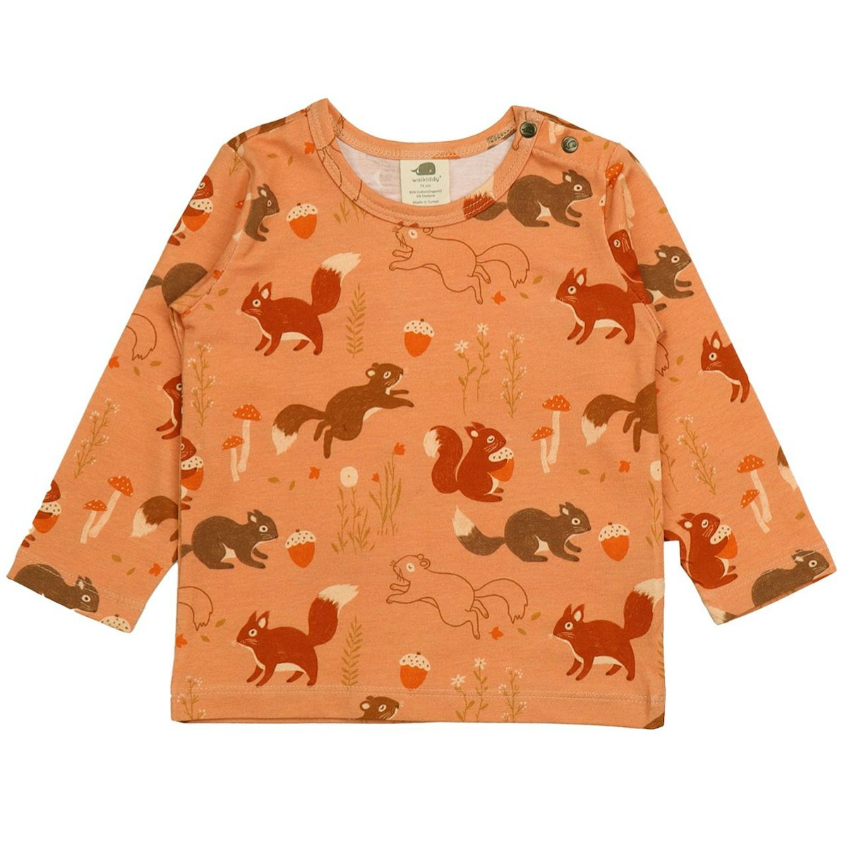 Jersy Langarmshirt rosa mit Eichhörnchen 74 Jersy Langarmshirt rosa mit Eichhörnchen 74