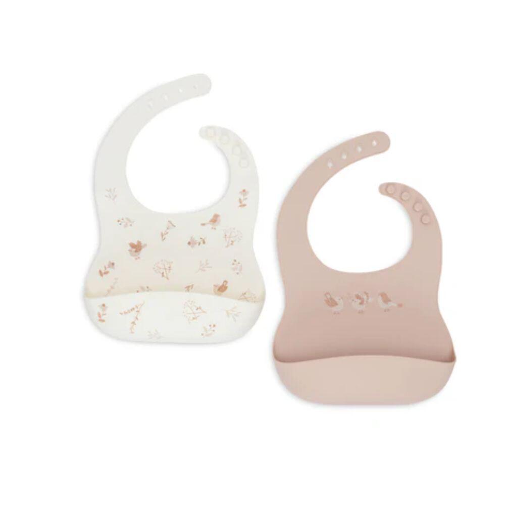 Jollein - Silikon Lätzchen 2 stk Vogel Lovely Birds Jollein - Silikon Lätzchen 2 stk Vogel Lovely Birds