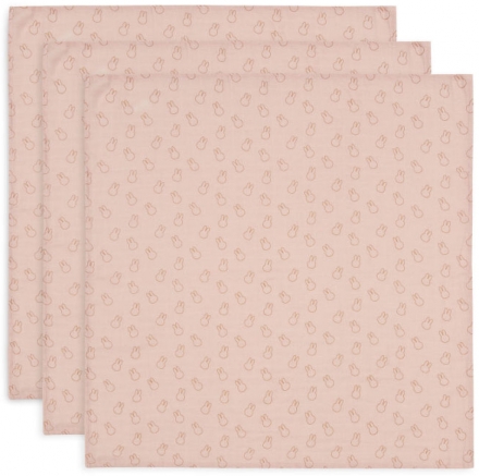 Jollein Spucktuch Hydrophill 70x70cm Miffy Silhouettes Wild Rose, 3-Pack