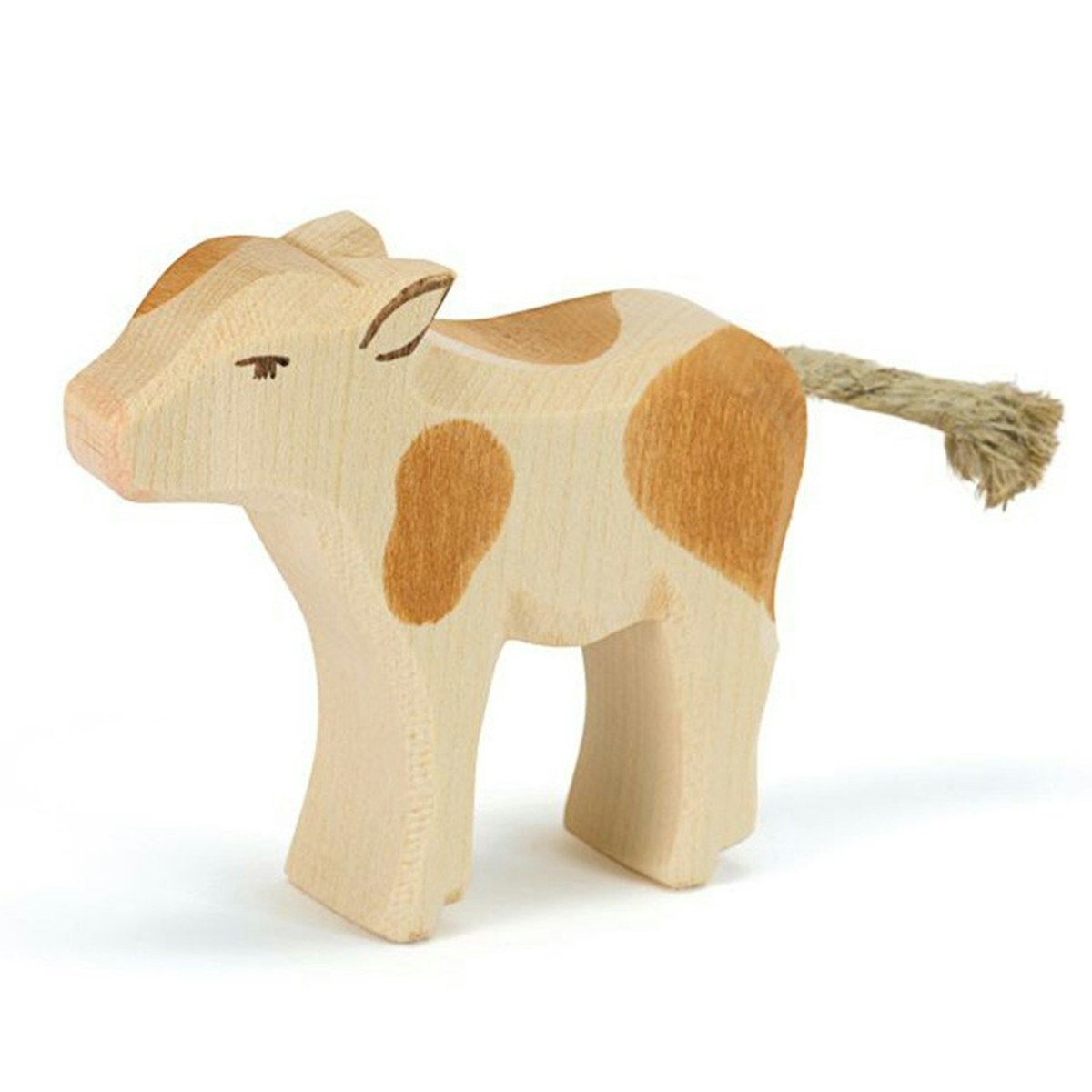 Kalb braun gefleckt Holzfigur stehend 7 cm hoch Kalb braun gefleckt Holzfigur stehend 7 cm hoch