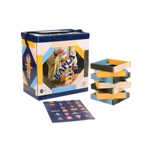 Kapla - Kapla Bausteine 120er Papp-Box natur, hellblau, gelb, grün Kapla - Kapla Bausteine 120er Papp-Box natur, hellblau, gelb, grün