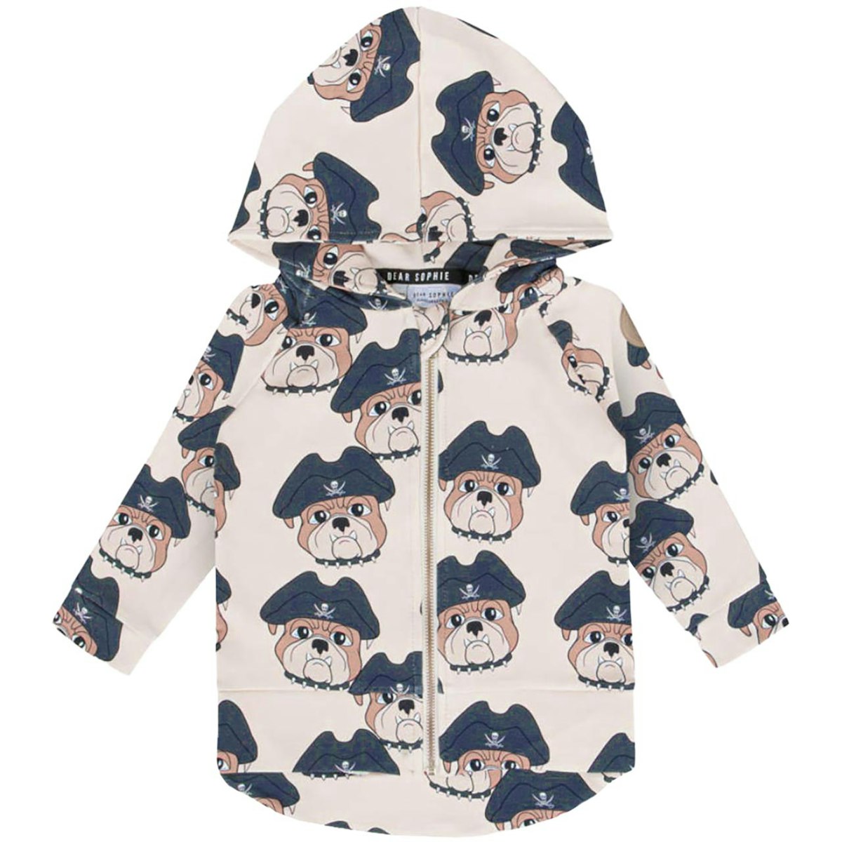 Kapuzen Jacke Piraten Hund beige 98/104 Kapuzen Jacke Piraten Hund beige 98/104