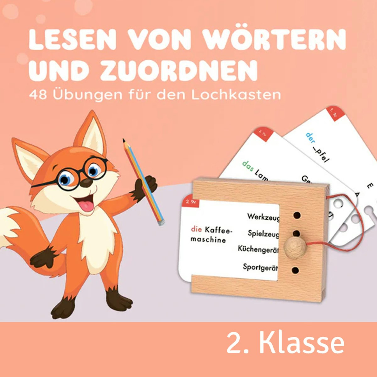 Kartensatz Lesen von Wörtern und Zuordnen (ohne Lochkasten) Kartensatz Lesen von Wörtern und Zuordnen (ohne Lochkasten)