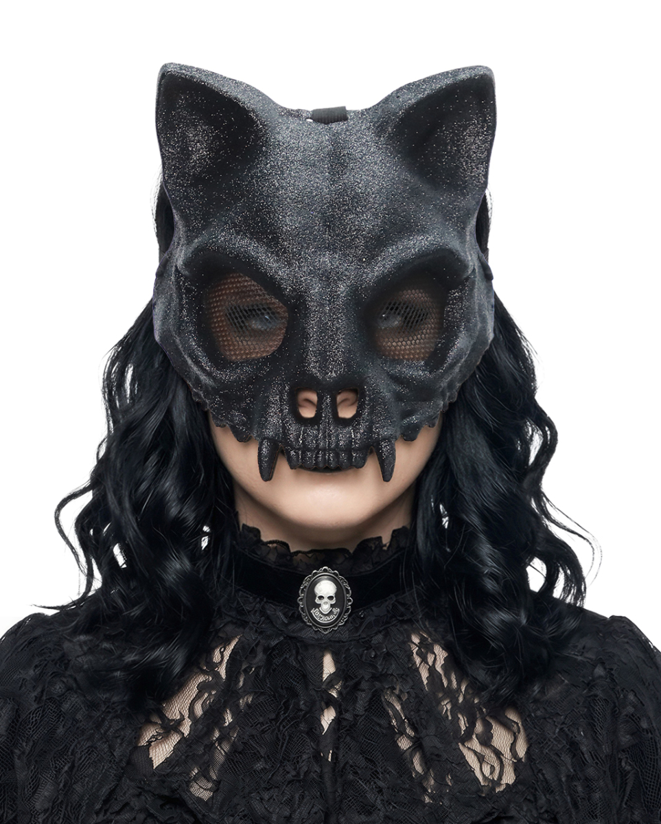 Katzen Skull Glitter Maske Katzen Skull Glitter Maske