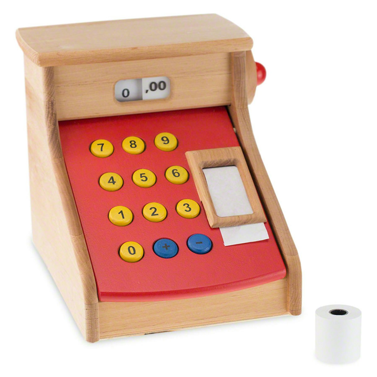 Kaufladen Kasse nostalgisch mit Klingel natur rot Kaufladen Kasse nostalgisch mit Klingel natur rot