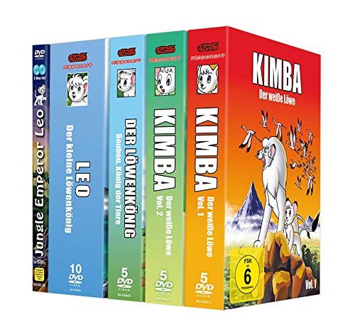 Kimba Komplett Set Bundle (Kimba der weiße Löwe 1&2, Boubou König der Tiere, Leo der kleine Löwenkönig, Jungle Emporer Leo)