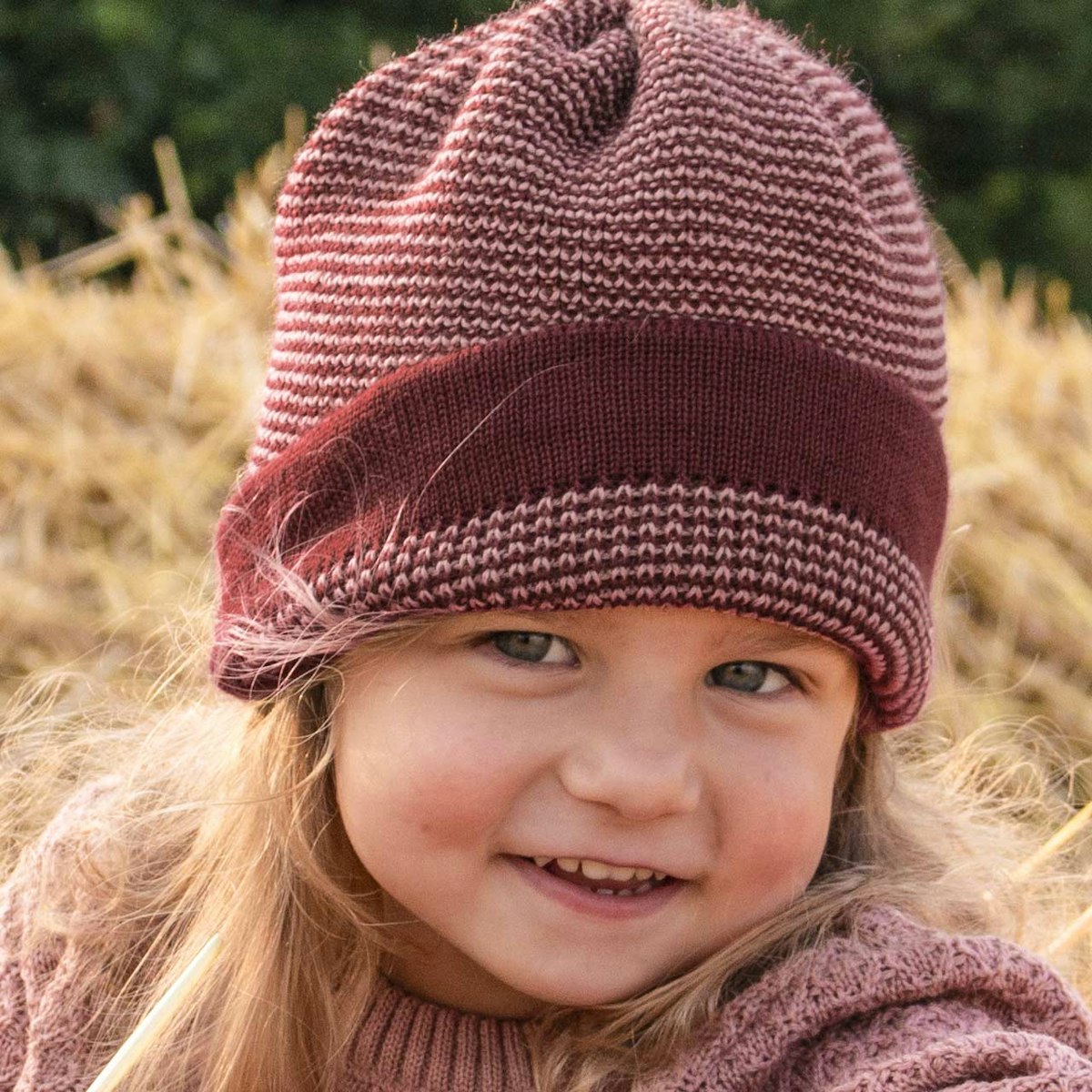 Kinder Beanie Schurwolle cassis 50/54 Kinder Beanie Schurwolle cassis 50/54