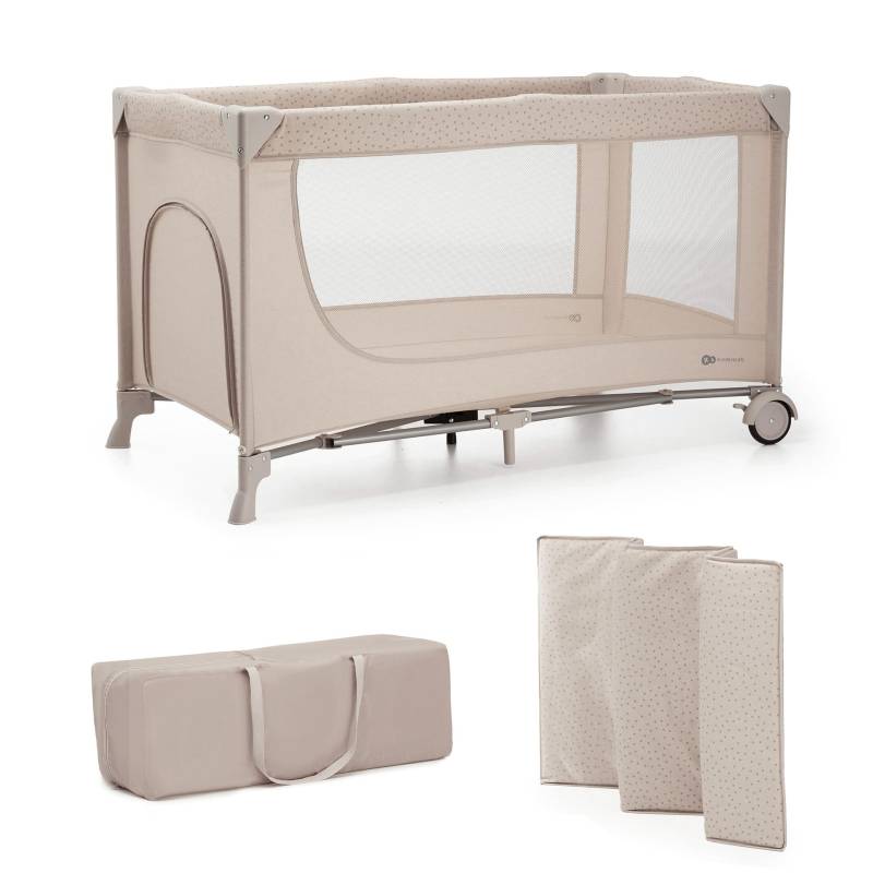 Kinderkraft Reisebett 3in1 JOY 2 Beige inkl. Wickelauflage und Zubehör