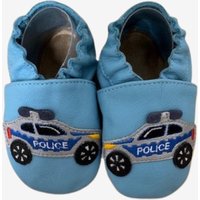 Kinderschuhe Polizeiauto hellblau (B-Ware)