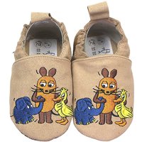 Kinderschuhe RecyStep Maus, Elefant und Ente beige