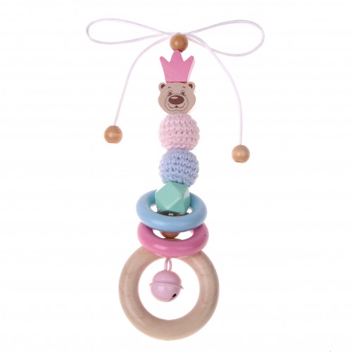 Kinderwagen-Anhänger Bastelset Bär mit Krone rosa Kinderwagen-Anhänger Bastelset Bär mit Krone rosa