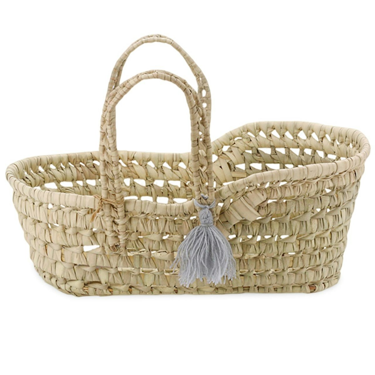 Kleiner Puppenbett Tragekorb aus Palmblättern 35x15x12cm Kleiner Puppenbett Tragekorb aus Palmblättern 35x15x12cm