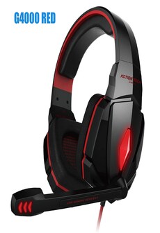 Kotion Each G4000 LED Headset with Microphone for PS4 Xbox Nintento Switch PC Laptop Red