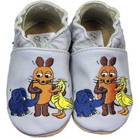 Krabbelschuhe Maus, Elefant und Ente grau Krabbelschuhe Maus, Elefant und Ente grau