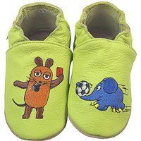Krabbelschuhe Maus mit Elefant Fußball grün Krabbelschuhe Maus mit Elefant Fußball grün