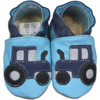 Krabbelschuhe Traktor blau