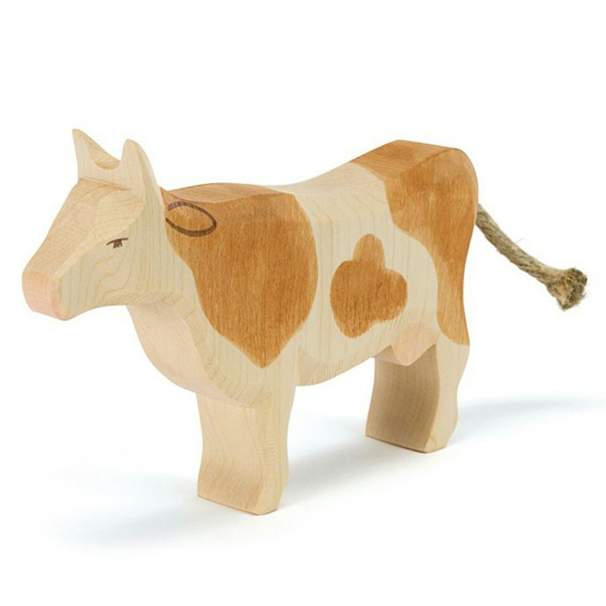 Kuh braun Holzfigur stehend 11,5 cm hoch Kuh braun Holzfigur stehend 11,5 cm hoch