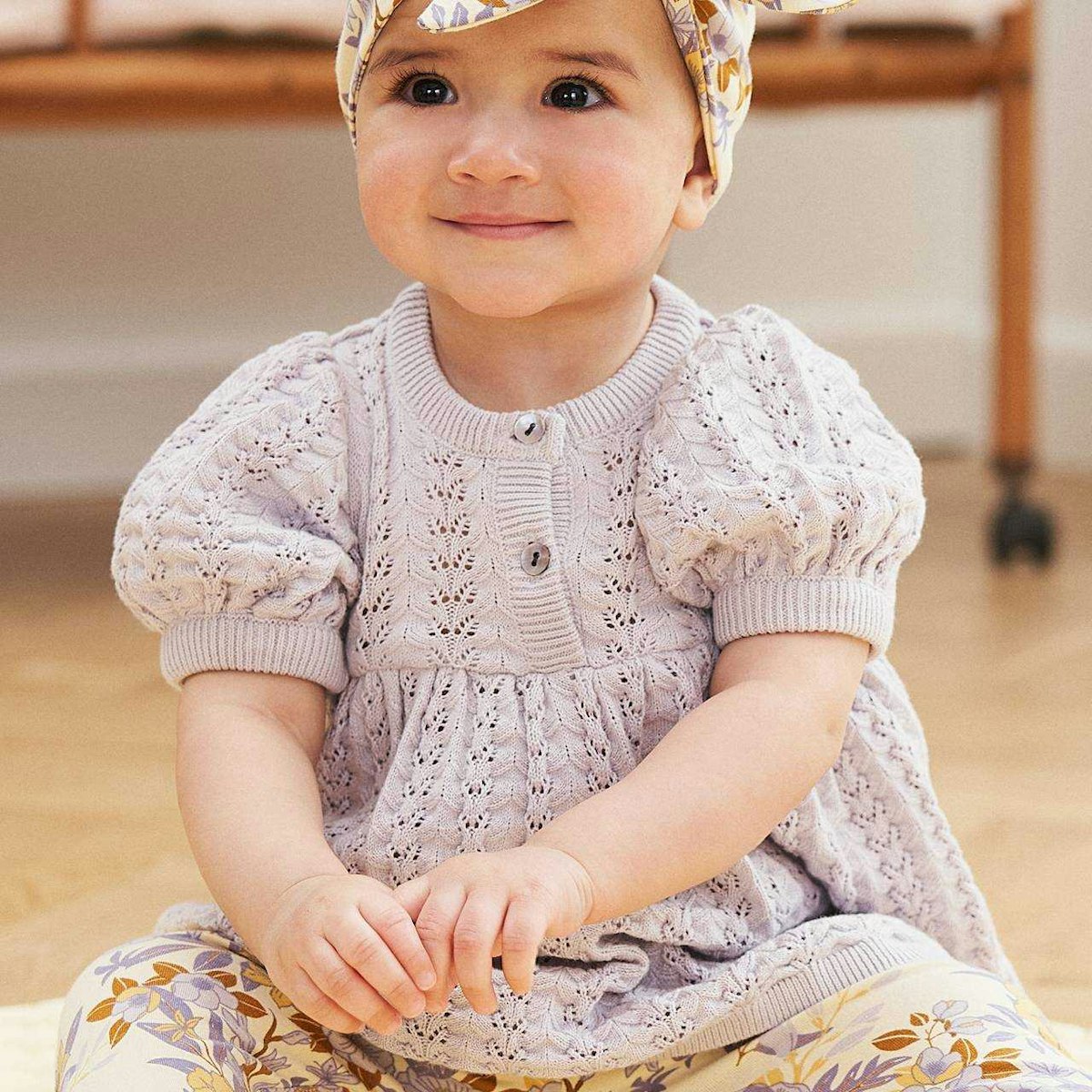 Kurzarm Kleid Sommerstrick helllila 80 Kurzarm Kleid Sommerstrick helllila 80