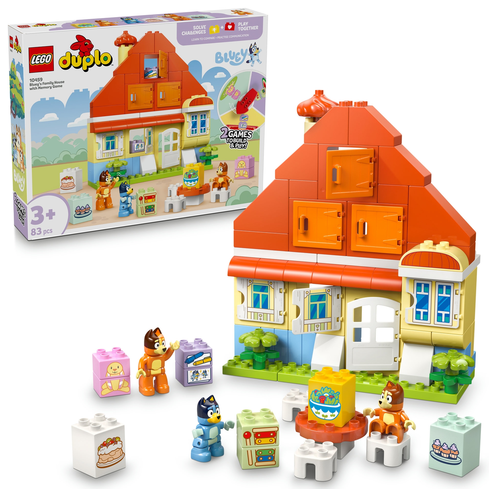 LEGO® DUPLO® Bluey: Bluey’s Family House with Memory Game Interactive Toy 10459