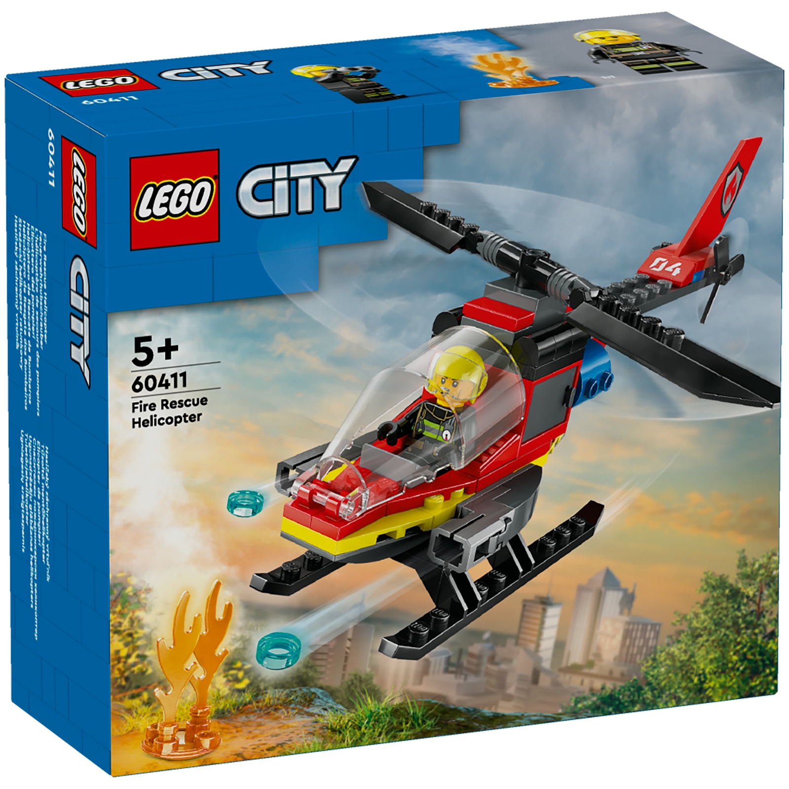 LEGO City Fire Rescue Helicopter Building Toy 60411