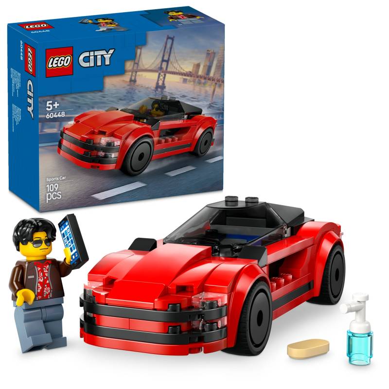 LEGO City Red Sports Car, Toy Supercar Vehicle Set 60448