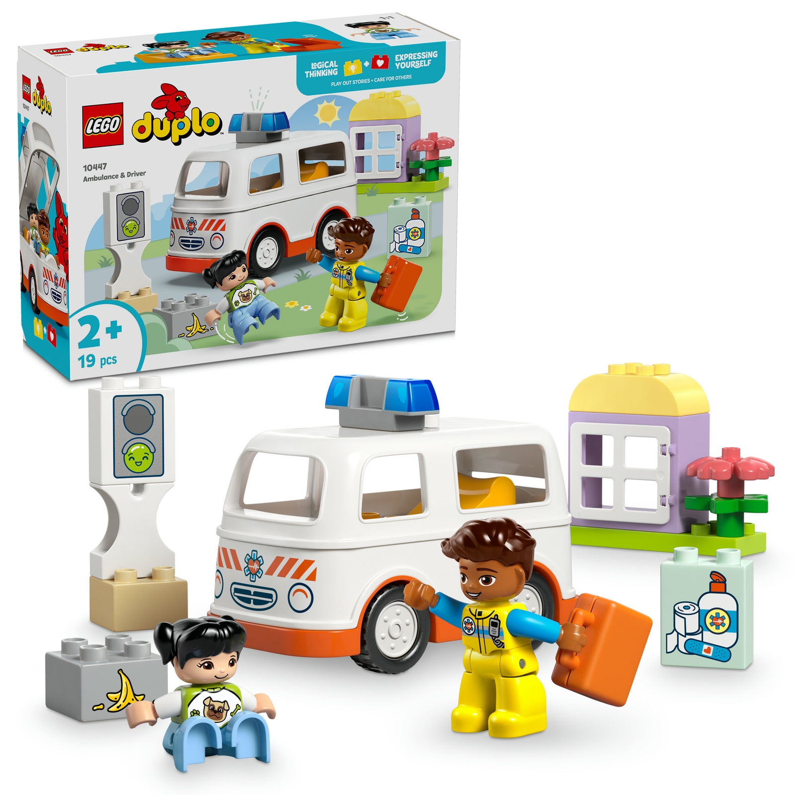 LEGO DUPLO Ambulance & Driver, Toddler Learning Toys 10447