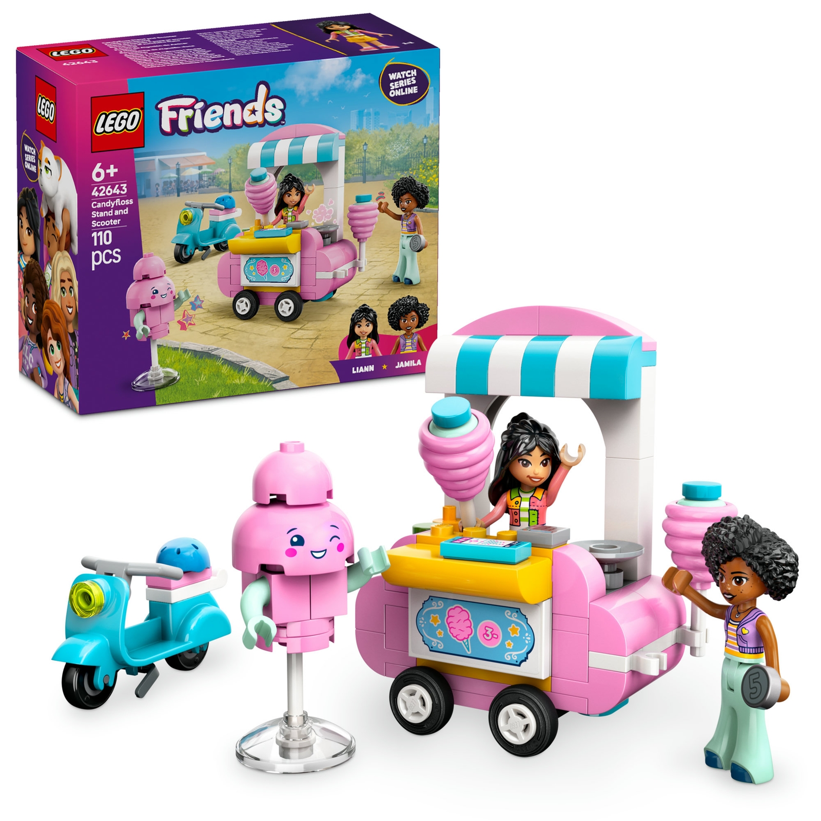 LEGO Friends Candyfloss Stand and Scooter Food Toy Set 42643