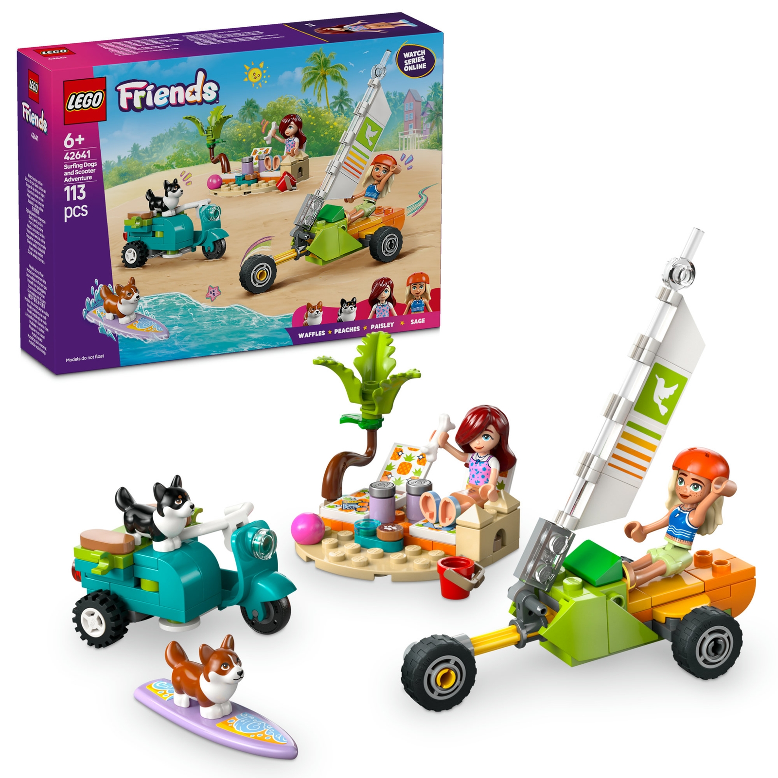 LEGO Friends Surfing Dogs and Scooter Adventure Set 42641