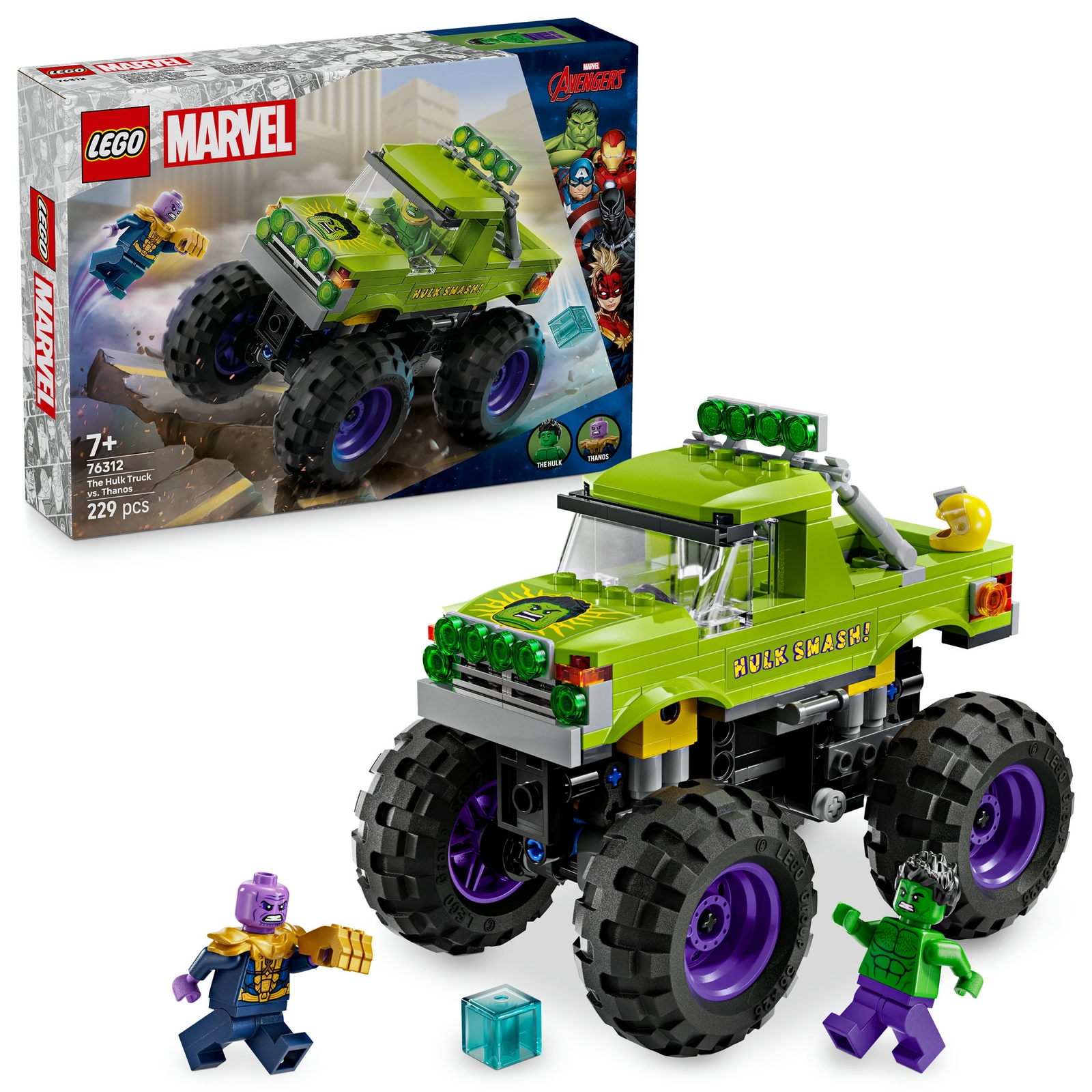 LEGO Marvel The Hulk Truck vs. Thanos Building Toy Set 76312