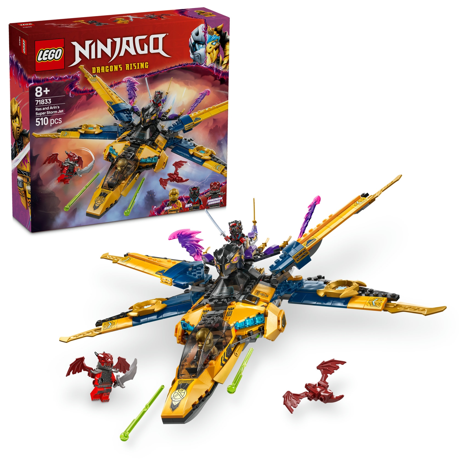 LEGO NINJAGO Ras and Arin’s Super Storm Jet Ninja Toy 71833