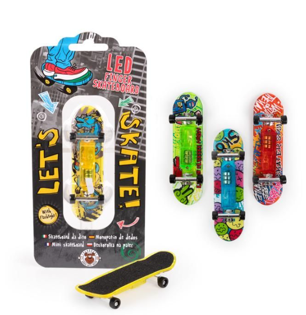 LETS SKATE LED Finger-Skateboard 9,6x2,5x1,3cm Blau Spielzeug + Gadgets LETS SKATE LED Finger-Skateboard 9,6x2,5x1,3cm Blau Spielzeug + Gadgets