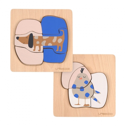 Lässig Holzpuzzle Little Mateys Hund, 2er Set