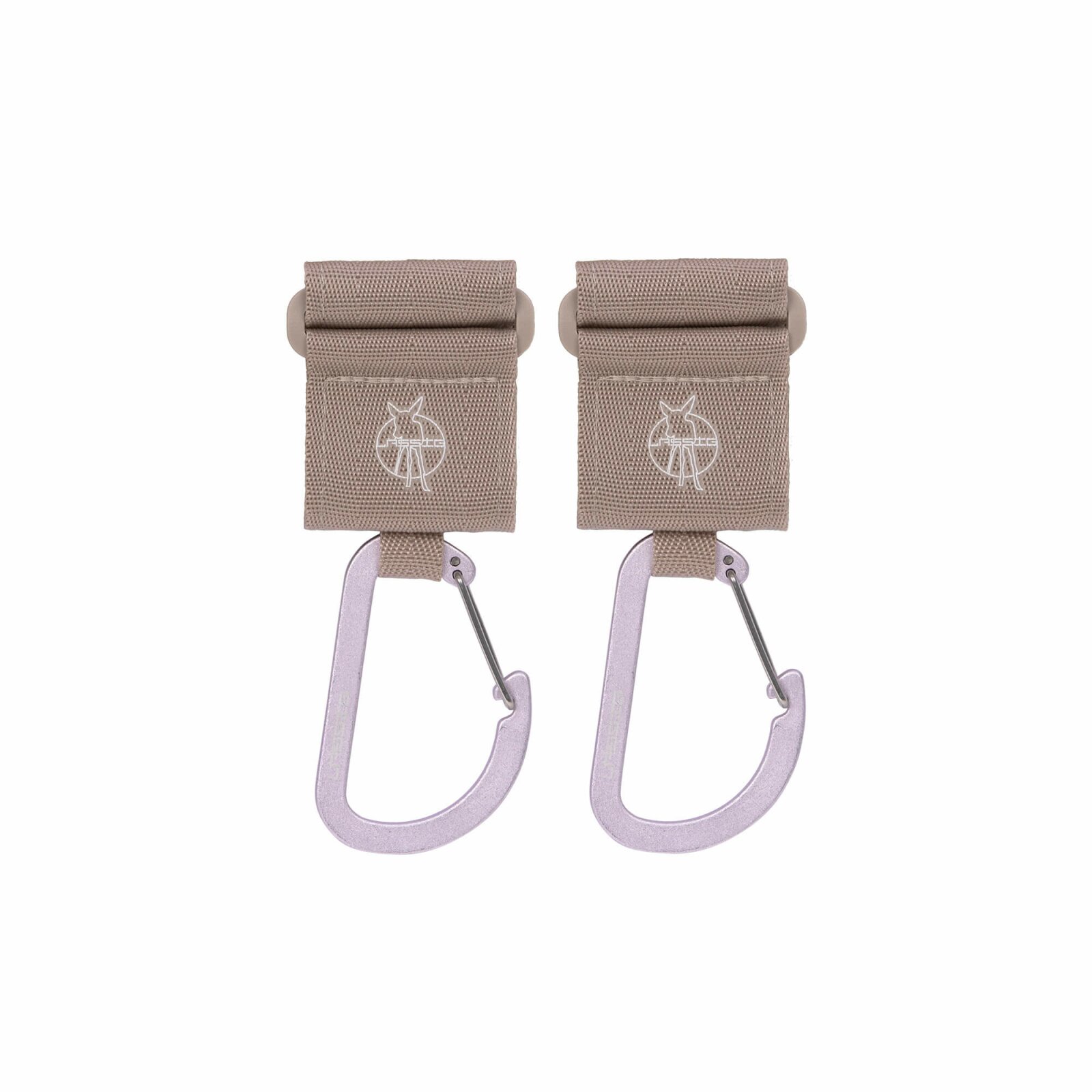 Lässig - Kinderwagenhaken 2er Set - Karabiner, Beige (A)