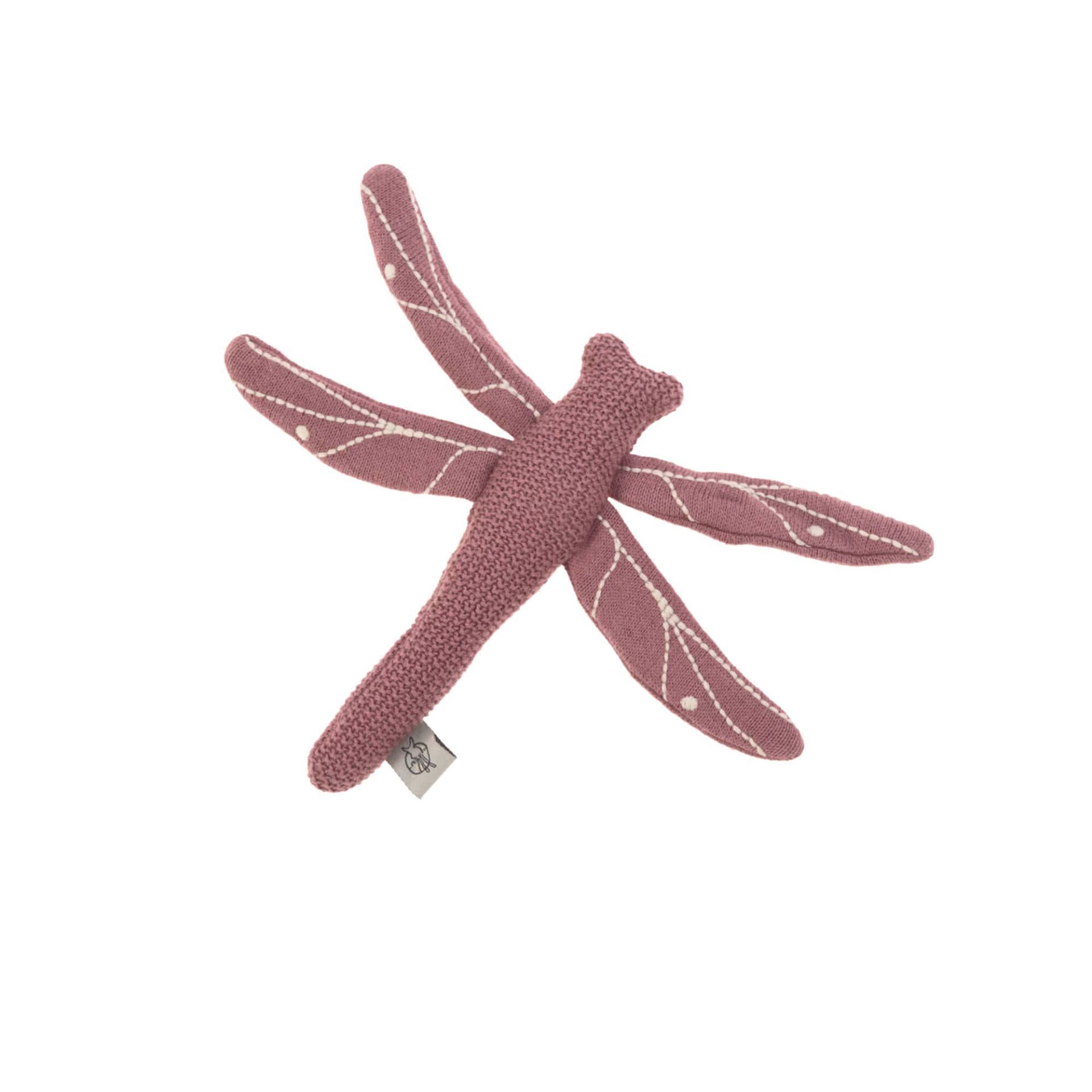 Lässig Kuscheltier mit Rassel & Knisterpapier - Knitted Toy Dragonfly red