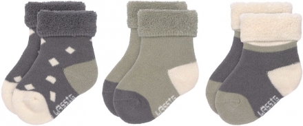 Lässig Neugeborenen-Socken GOTS 0-4 Monate anthracite/olive