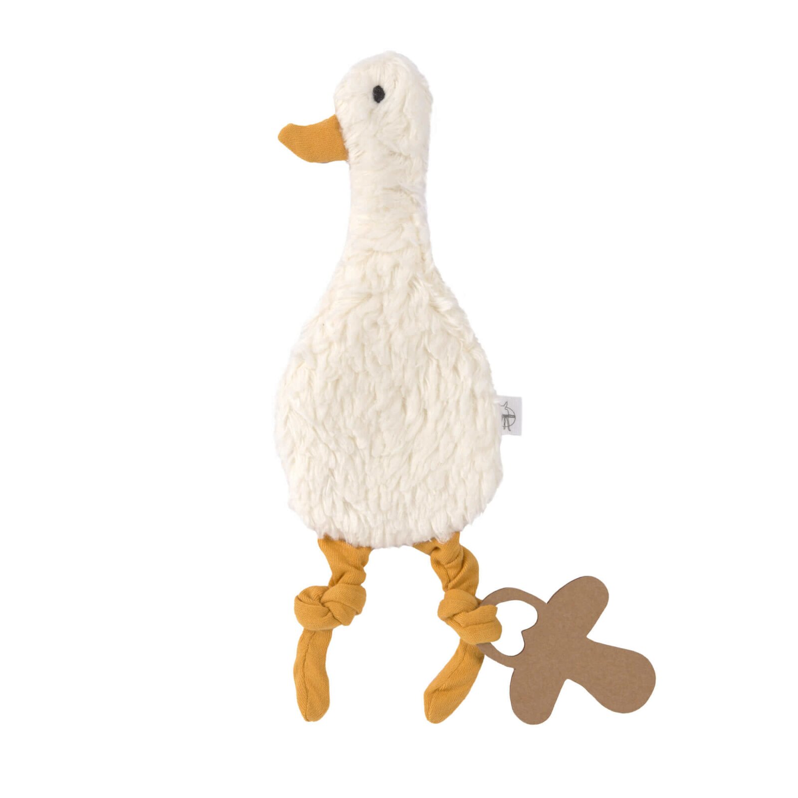 Lässig - Schmusetuch mit Schnullerhalter - Knitted Baby Comforter GOTS Tiny Farmer Goose (A)