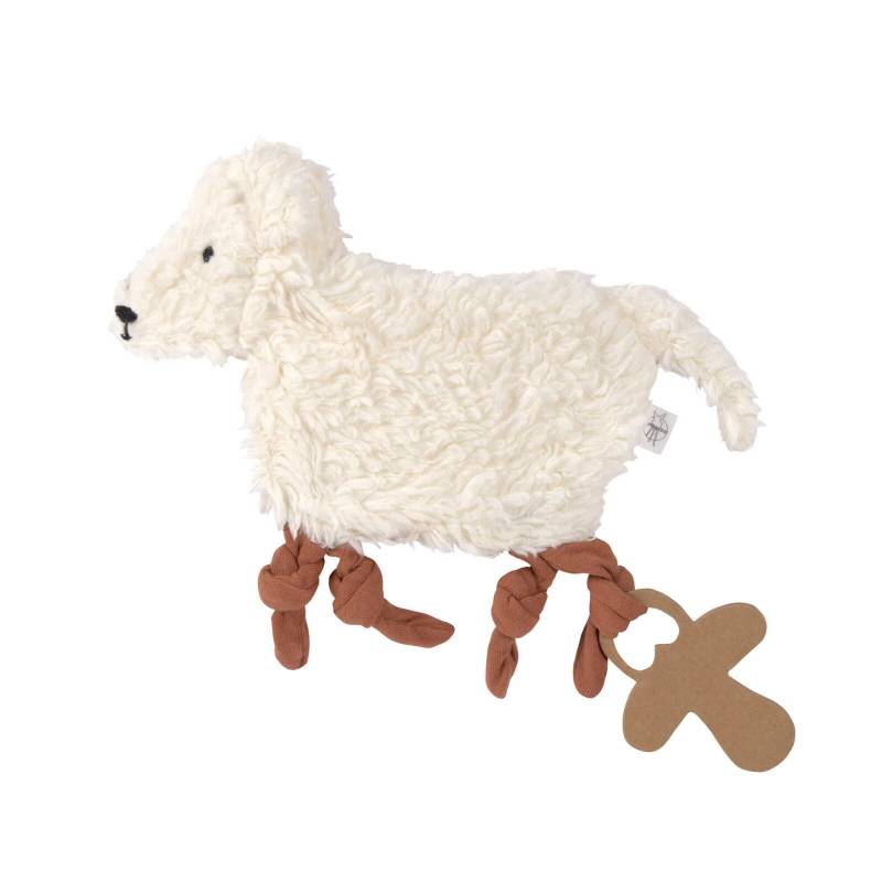 Lässig - Schmusetuch mit Schnullerhalter - Knitted Baby Comforter GOTS Tiny Farmer Sheep (A)